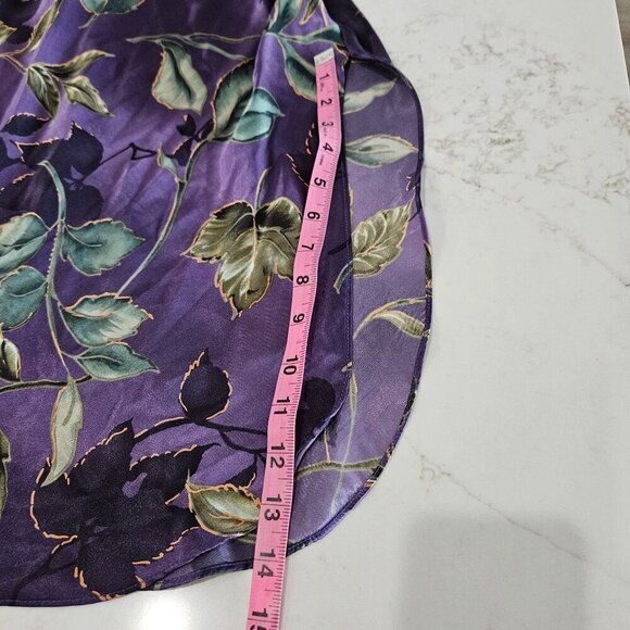 Vintage California Dynasty Purple Floral Maxi Slip Dress Small Lace Straps - Picture 9 of 10